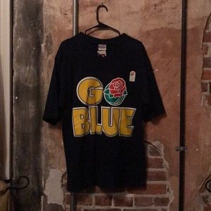 Vintage Go blue Michigan wolverines shirt